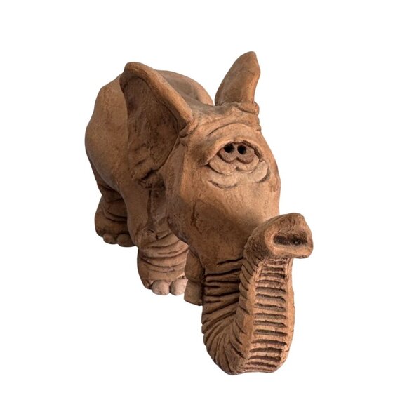 Handcrafted Terracotta Elephant Figurine 5"x3" - Picture 1 of 7